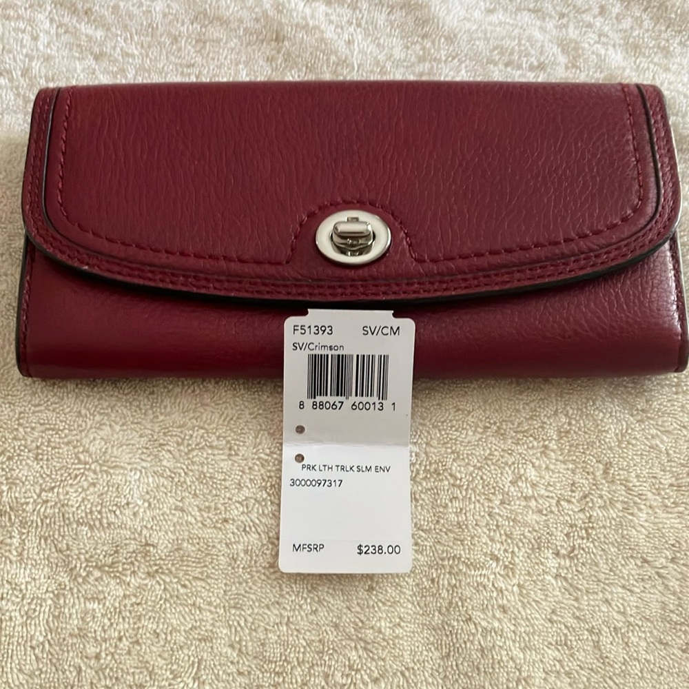 Coach Crimson Leather Wallet